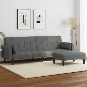 Sofa Bed Dark grey Polyester, wood, plastic 2-seater, s...
