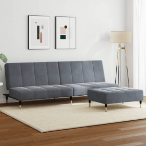 Sofa Bed Dark Grey Velvet (100% polyester), wood, metal...