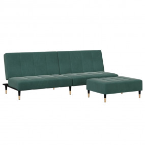 Sofa Bed Dark Green Velvet (100% polyester), wood, meta...
