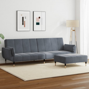 Sofa Bed Dark gray Velvet (100% polyester), wood, metal...