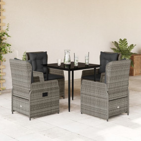 Garden Dining Set Grey, Dark Grey, Black