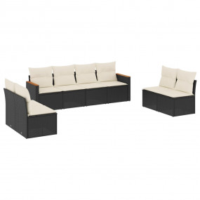 Garden Sofa Set Black, Cream White