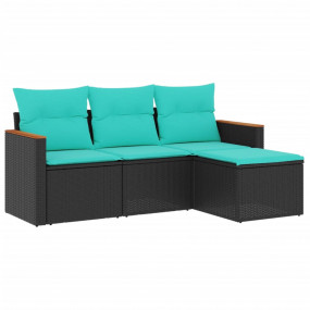 Garden Sofa Set Black, Blue