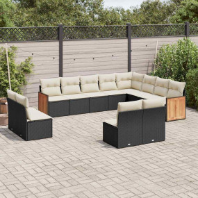 Garden Sofa Set Black, Cream white