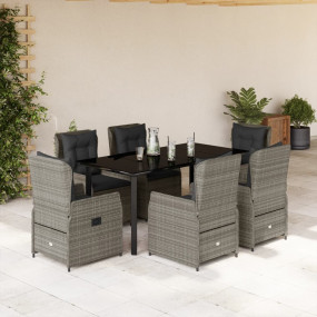 Garden Dining Set Grey PE rattan Large Garden Dining Se...