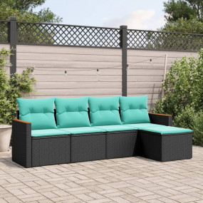 Garden Sofa Set Black, Blue