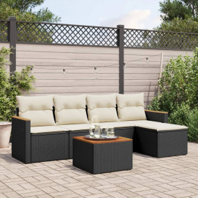 Garden Sofa Set Black PE rattan Large Modular Garden So...
