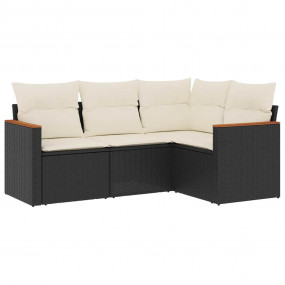 Garden Sofa Set Black, Cream White