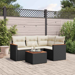 Garden Sofa Set Black, Cream White