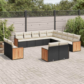 Garden Sofa Set Black, Cream White
