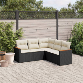 Garden Sofa Set Black, Cream White