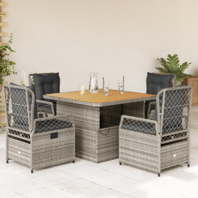 Garden Dining Set Grey and Brown
