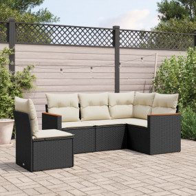 Garden Sofa Set Black, Cream White