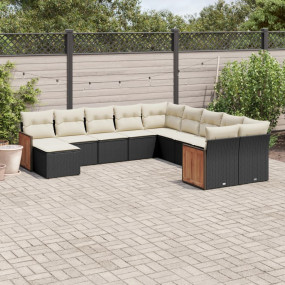 Garden Sofa Set Black, Cream White