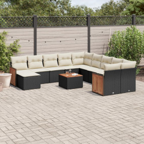 Garden Sofa Set Black, Cream White