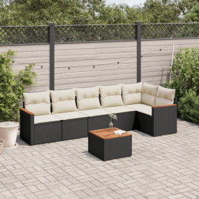 Garden Sofa Set Black PE Rattan Large Modular Garden So...