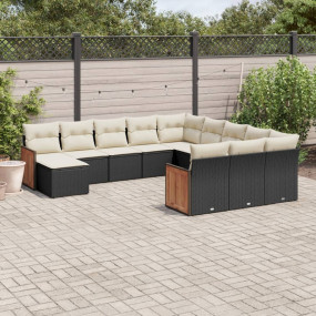 Garden Sofa Set Black, Cream white