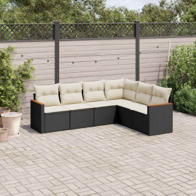 Garden Sofa Set Black, Cream White PE Rattan Large Modu...