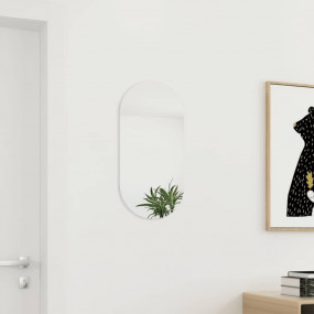 Mirror Transparent Glass Medium Modern Mirror Oblong Mo...