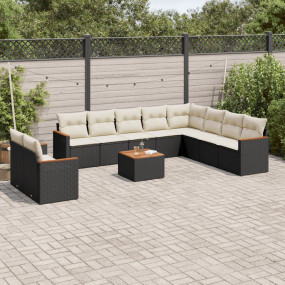 Garden Sofa Set Black, Cream White