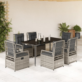 Garden Dining Set Grey, Black, Dark Grey