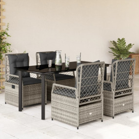 Garden Dining Set Grey, Dark Grey, Black