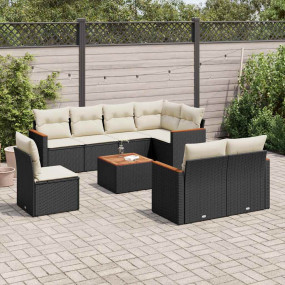 Garden Sofa Set Black, Cream White