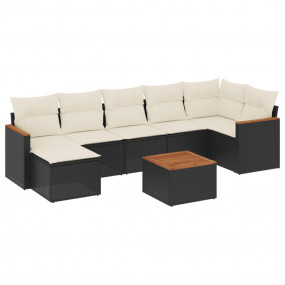 Garden Sofa Set Black, Cream White