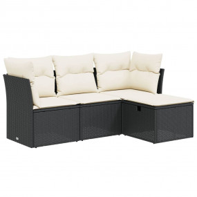 Garden Sofa Set Black and Cream