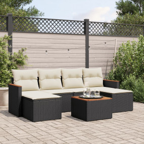 Garden Sofa Set Black and cream white