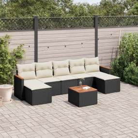 Garden Sofa Set Black, Cream White