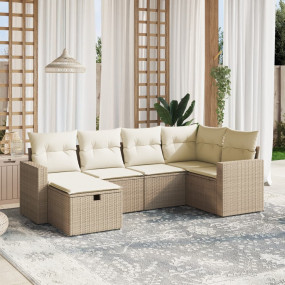 Garden Sofa Set Beige Poly Rattan Large Modular Garden ...
