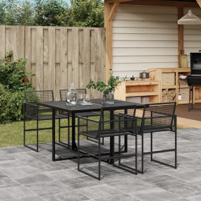 Garden Dining Set Black