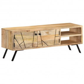 TV Cabinet Natural wood color Solid Mango Wood 43.3 in ...