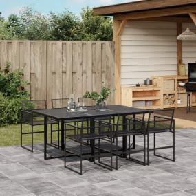 Garden Dining Set Black