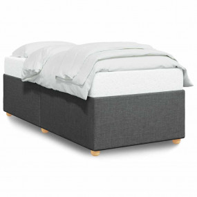 Bed Frame Dark Grey Polyester, Plywood, Engineered Wood...
