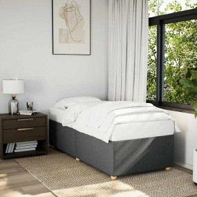 Bed Frame Dark Grey 100% Polyester, Plywood, Engineered...