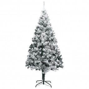 Fake Christmas Tree Green with flocked snow PVC, Steel ...