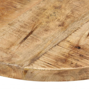 Table Top Natural Solid Mango Wood 15.7 Inch Diameter D...