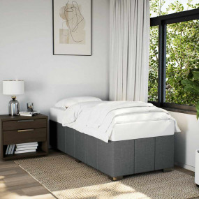 Bed Frame Dark Gray Polyester, Plywood, Engineered wood...