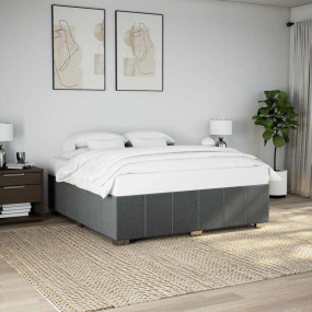 Bed Frame Dark grey Polyester, plywood, engineered wood...