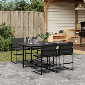 Garden Dining Set Black, Dark Grey