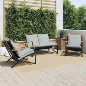 Balcony Furniture Set Black Powder-coated steel Medium