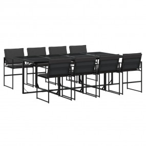 Garden Dining Set Black, Dark Grey