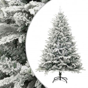 Christmas Tree Green with white flocked snow PVC and PE...