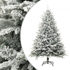 Fake Christmas Tree Green with flocked white snow PVC a...