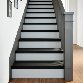 Stair Tread Set of 2 Dark brown Solid Oak Wood