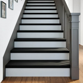 Stair Tread Set of 2 Dark Brown Solid Oak Wood