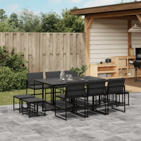 Garden Dining Set Black, Dark Grey