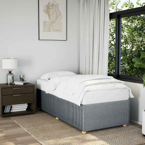 Bed Frame Light Grey Polyester, plywood, engineered woo...